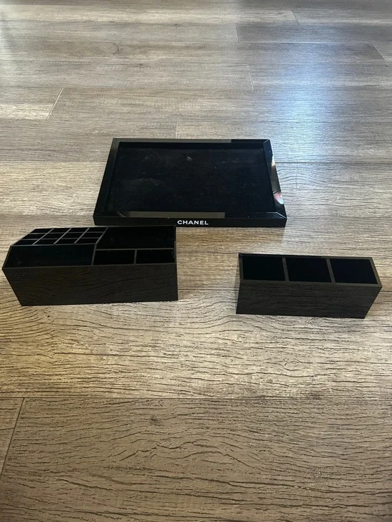 CHANEL GWP Black Vanity Organizer Set with White Logo - Picture 12 of 13